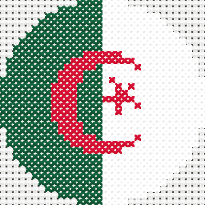 Round Algeria Flag cross stitch motif preview