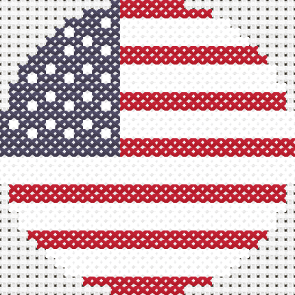 Round American Flag cross stitch motif preview