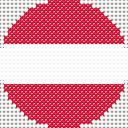 Round Austria Flag cross stitch motif preview