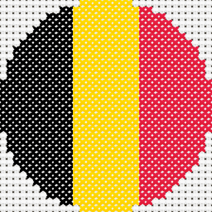 Round Belgium Flag cross stitch motif preview