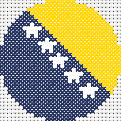 Round Bosnia and Herzegovina Flag cross stitch motif preview