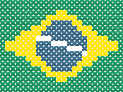 Brazil Flag cross stitch motif preview