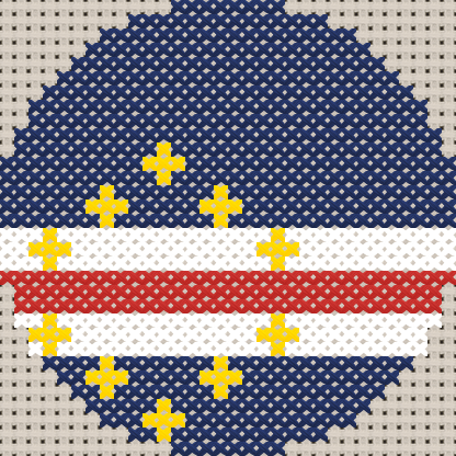 Round Cabo Verde Flag cross stitch motif preview