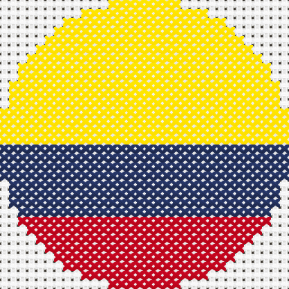 Round Colombia Flag cross stitch motif preview