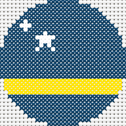 Round Curacao Flag cross stitch motif preview