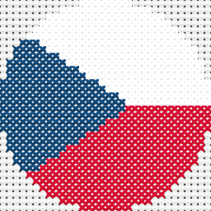 Round Czechia Flag cross stitch motif preview