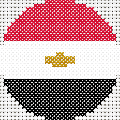 Round Egypt Flag cross stitch motif preview