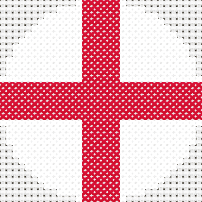 Round England Flag cross stitch motif preview