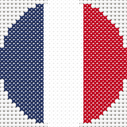 Round France Flag cross stitch motif preview