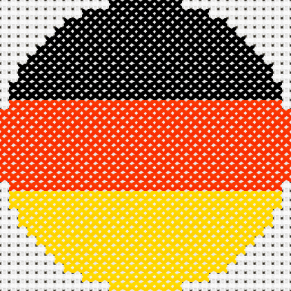 Round Germany Flag cross stitch motif preview