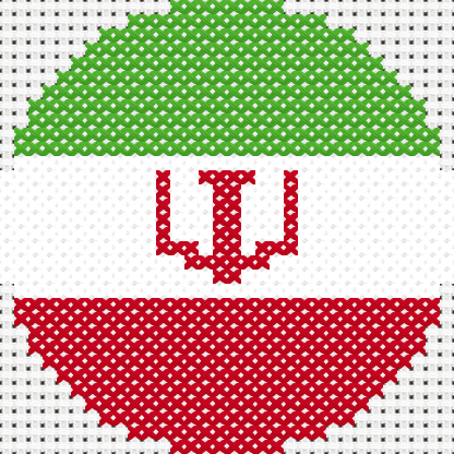 Round Iran Flag cross stitch motif preview