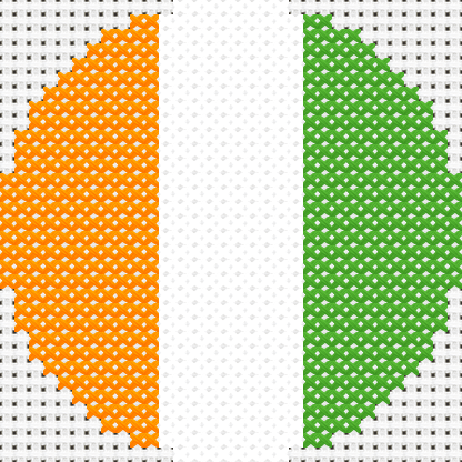 Round Ivory Coast Flag cross stitch motif preview