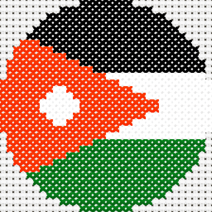 Round Jordan Flag cross stitch motif preview