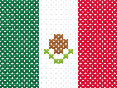 Mexican Flag cross stitch motif preview