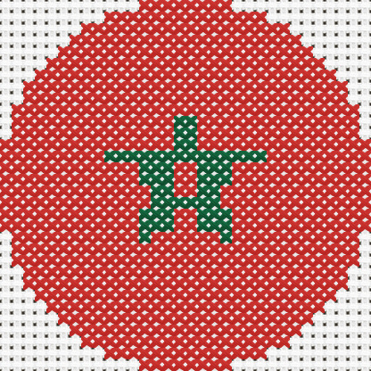 Round Morocco Flag cross stitch motif preview