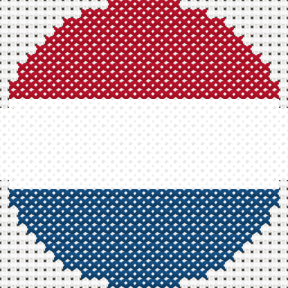 Round Netherlands Flag cross stitch motif preview