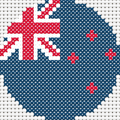 Round New Zealand Flag cross stitch motif preview