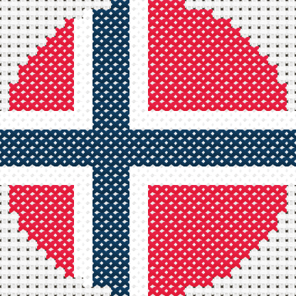 Round Norway Flag cross stitch motif preview