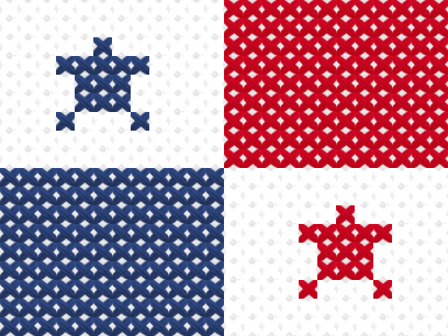 Panama Flag cross stitch motif preview