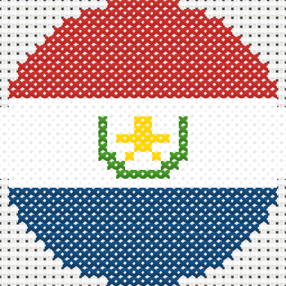 Round Paraguay Flag cross stitch motif preview