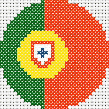 Round Portugal Flag cross stitch motif preview
