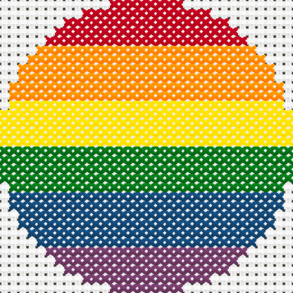 Round Pride Flag cross stitch motif preview