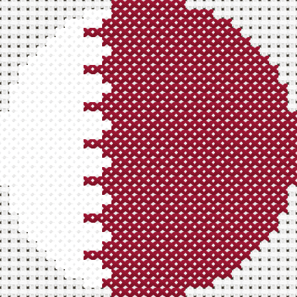 Round Qatar Flag cross stitch motif preview