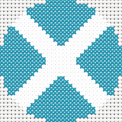 Round Scotland Flag cross stitch motif preview