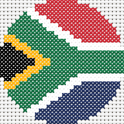 Round South African Flag cross stitch motif preview