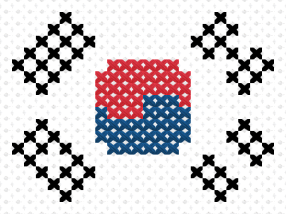 South Korean Flag cross stitch motif preview