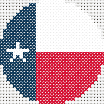 Round Texas Flag cross stitch motif preview