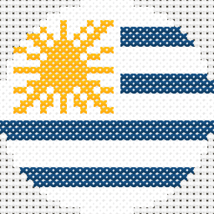 Round Uruguay Flag cross stitch motif preview