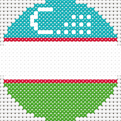 Round Uzbekistan Flag cross stitch motif preview