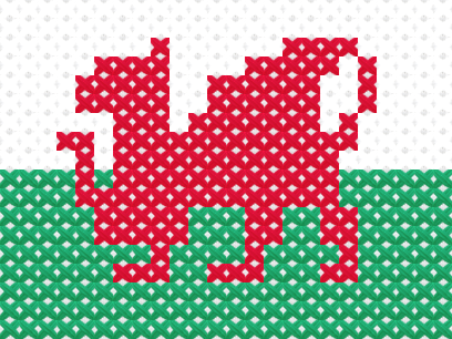 Wales Flag cross stitch motif preview