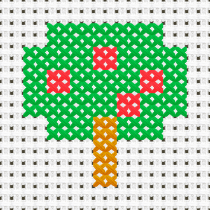 Apple Tree cross stitch motif preview