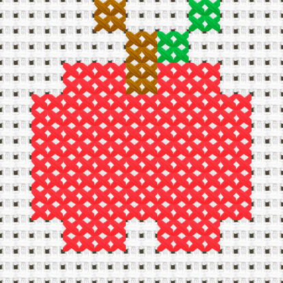 Apple cross stitch motif preview