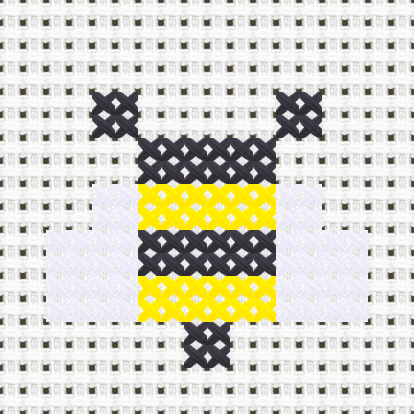 Bee cross stitch motif preview