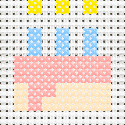 Birthday Cake cross stitch motif preview