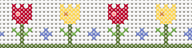Tulip Border Cross Stitch Pattern preview