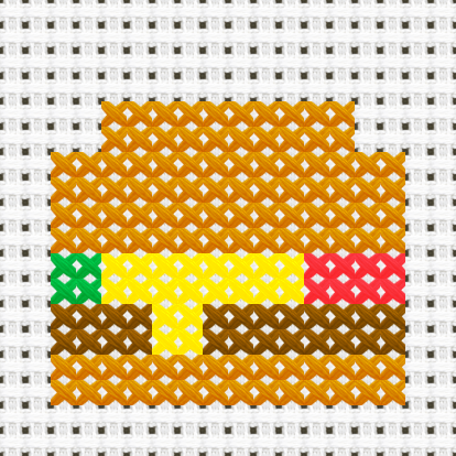Burger cross stitch motif preview