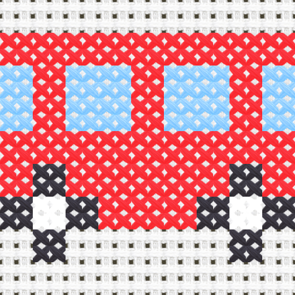 Bus cross stitch motif preview