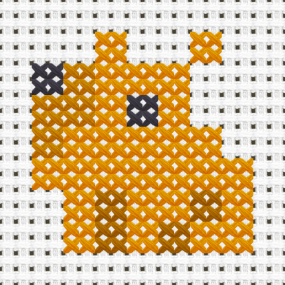Capybara cross stitch motif preview