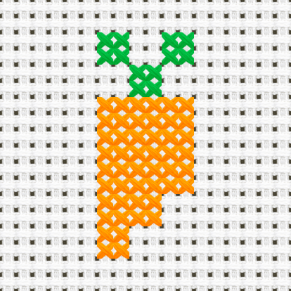 Carrot cross stitch motif preview