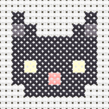 Cat Black cross stitch motif preview