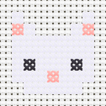 Cat White cross stitch motif preview