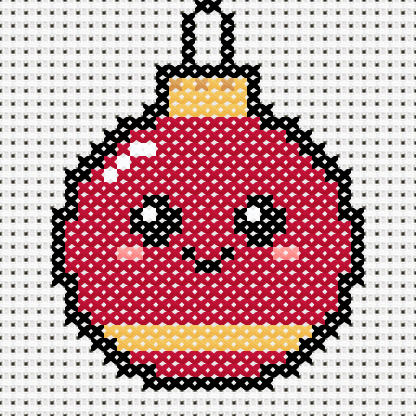 Cute Bauble cross stitch motif preview
