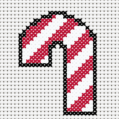 Candy Cane Cross Stitch Pattern preview