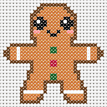 Gingerbread Man Cross Stitch Pattern preview