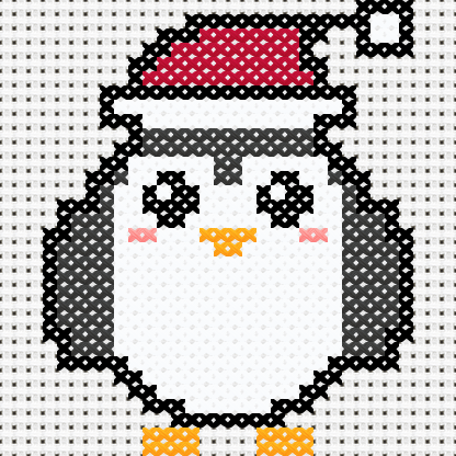 Cute Penguin cross stitch motif preview