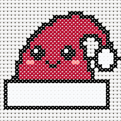 Santa Hat Cross Stitch Pattern preview